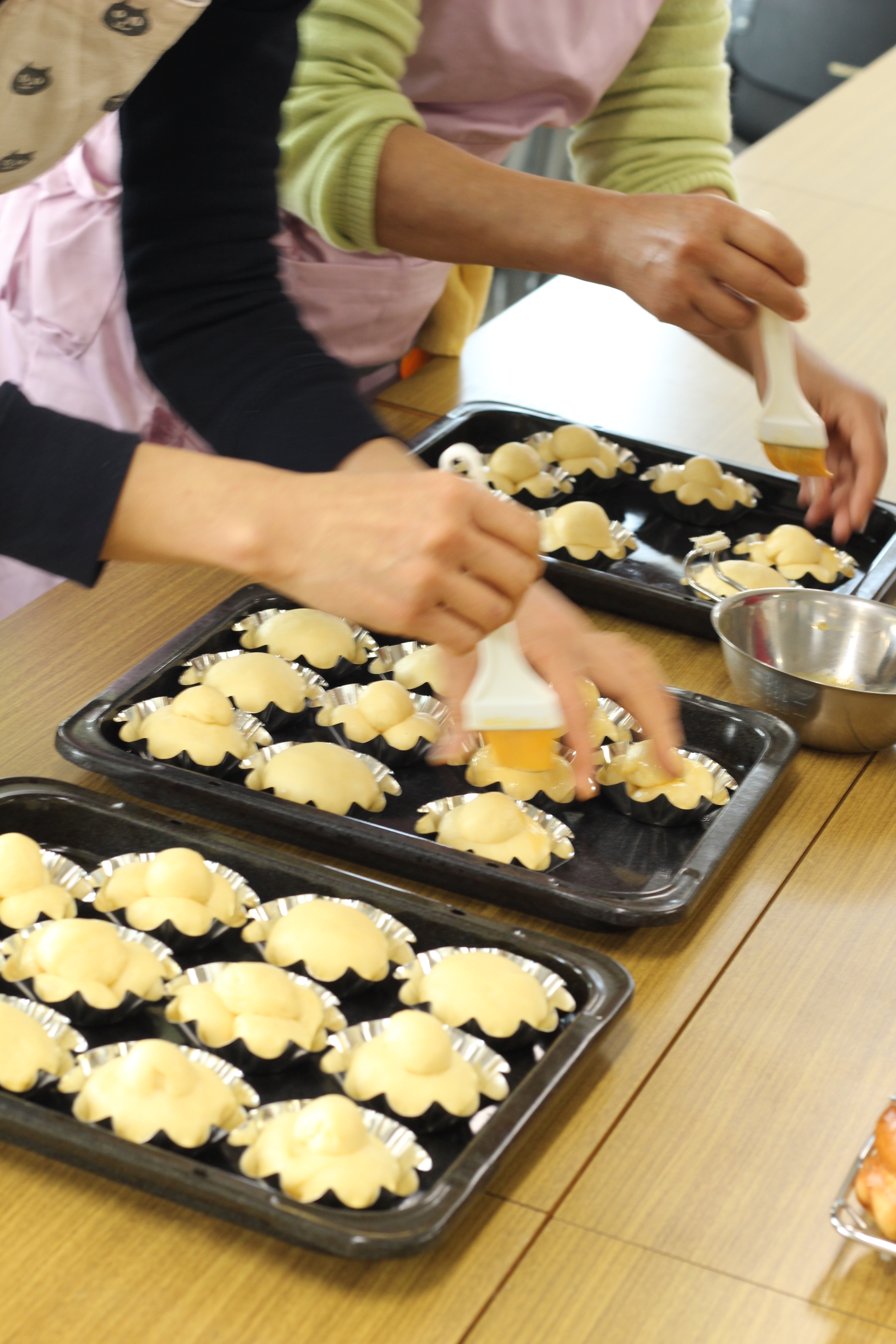 a-ta-sante糖質制限パン料理教室。阿倍野区西田辺の会館でのレッスン『ブリオッシュ』インスタントドライイースト。
