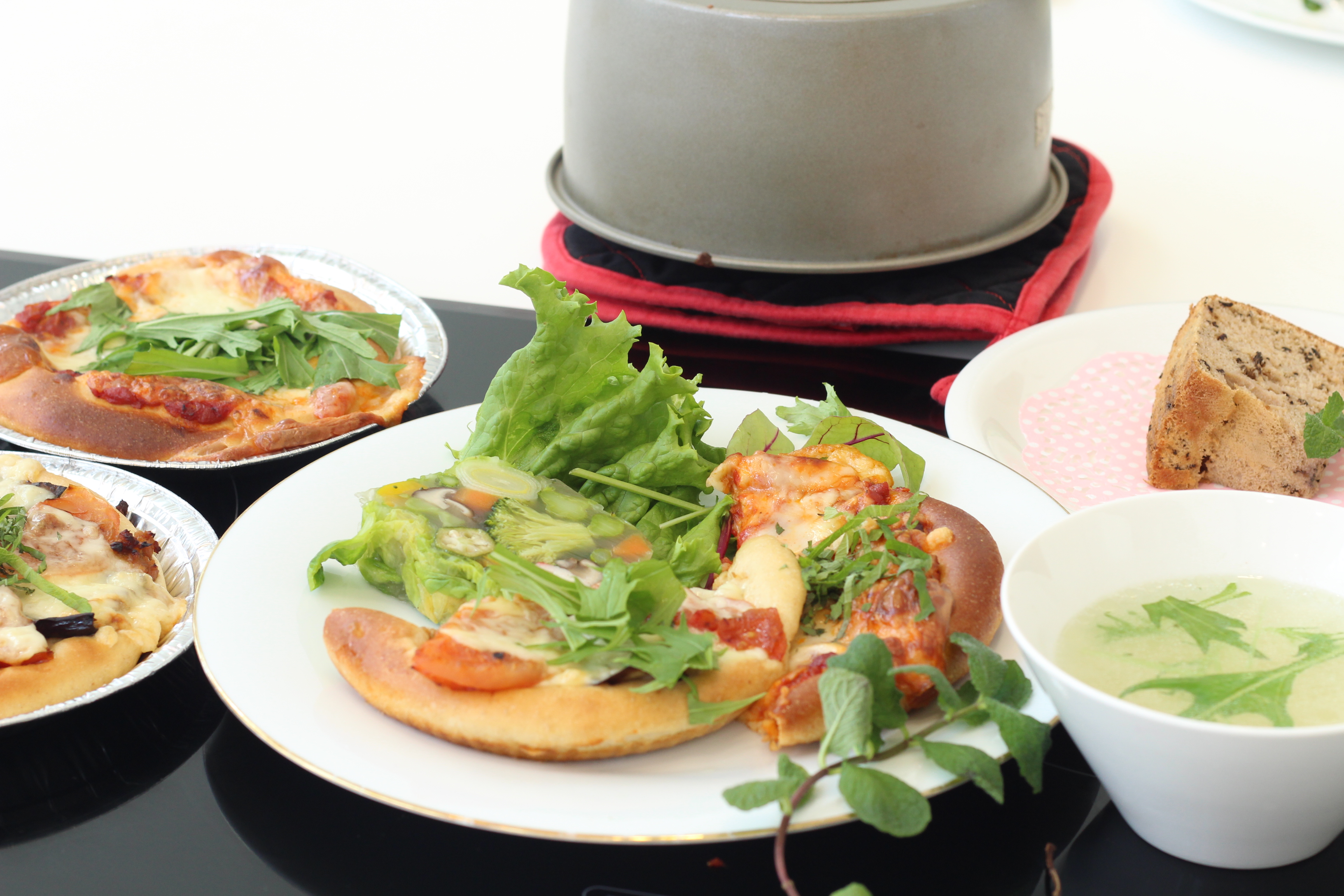 阿倍野区西田辺a-ta-sante糖質制限パン料理教室。京都江部粉糖質制限ピザ＆シフォンケーキinミーレ、４回目の開催大盛況で終えました。
