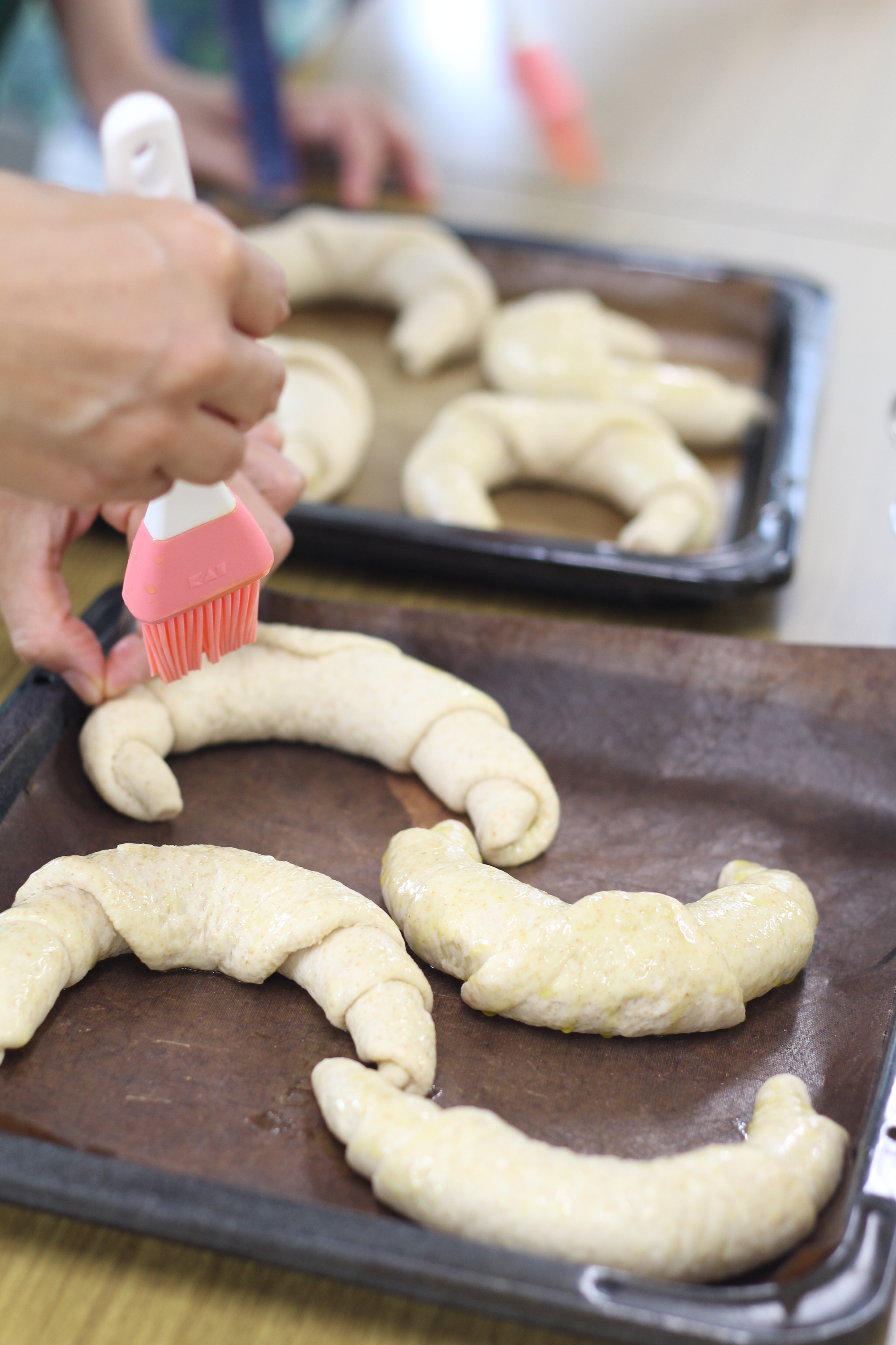 a-ta-sante糖質制限パン料理教室、阿倍野区西田辺会館でのレッスン、塩オリーブロールパン。
