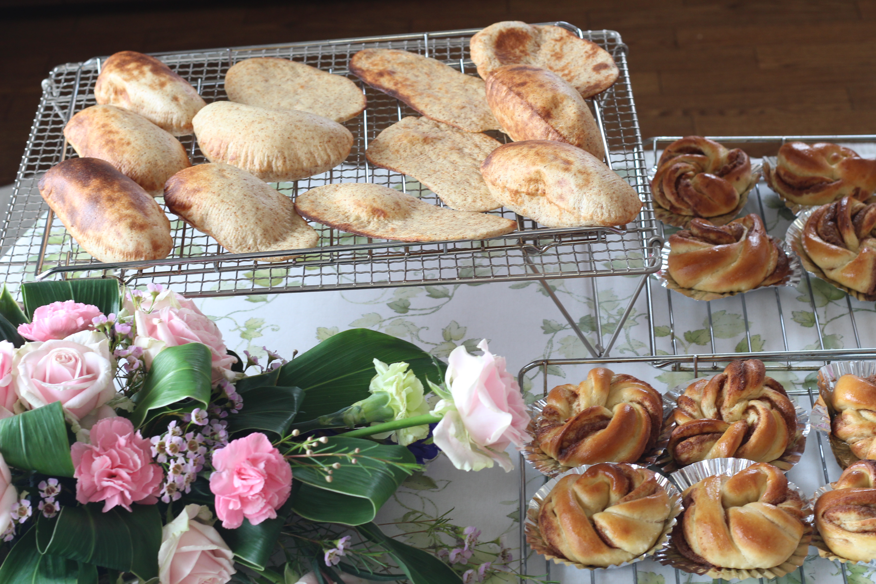 京都江部粉ベーシックコース３回目『シナモンロール＆ピタパン』a-ta-sante糖質制限パン料理教室、阿部肉西田辺。