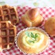 a-ta-sante糖質制限パン料理教室、阿倍野区西田辺。江部粉でブリォッシュ、ワッフル、フロマージュブラン試作。