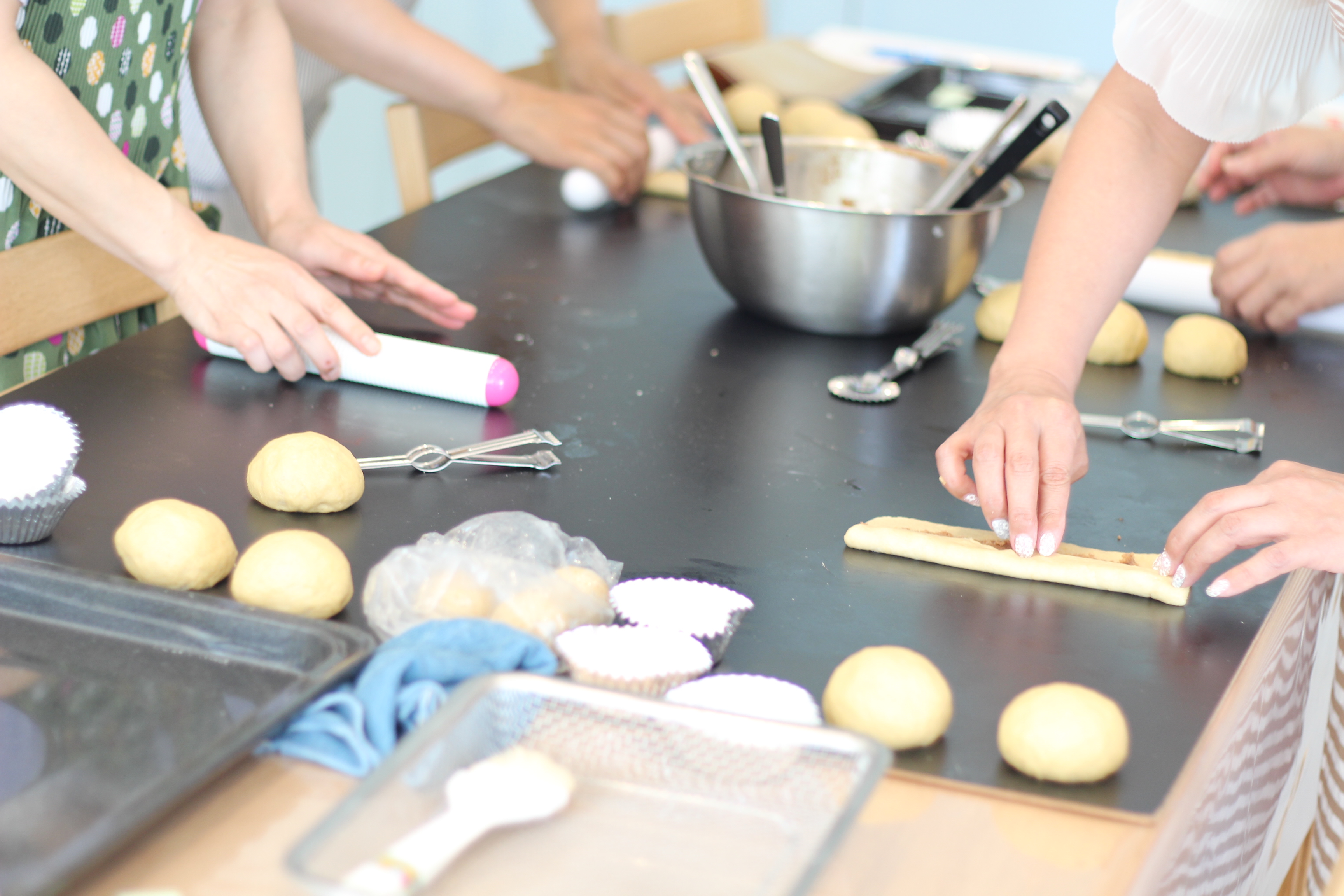 a-ta-sante糖質制限パン料理教室。京都江部粉糖質制限ベーシックコース『シナモンロール＆ピタパン』